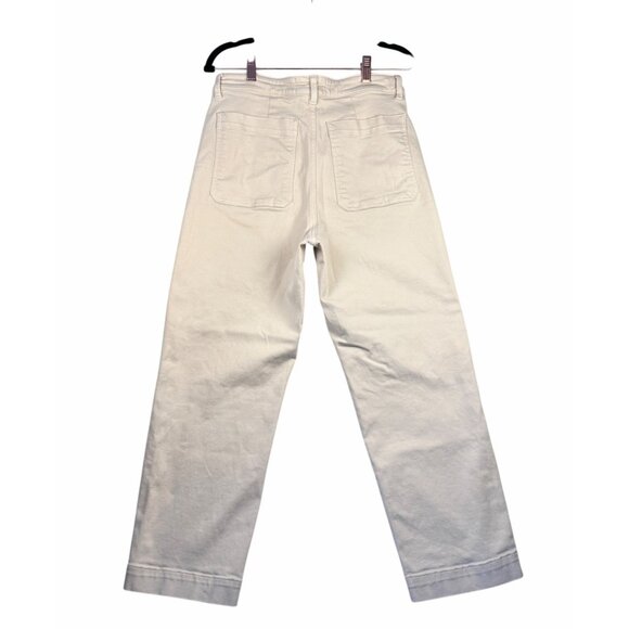 EVERLANE WOMENS THE UTILITY STRAIGHT-LEG CROP PANT Bone SZ 10 Minimalist Chic - Picture 3 of 9